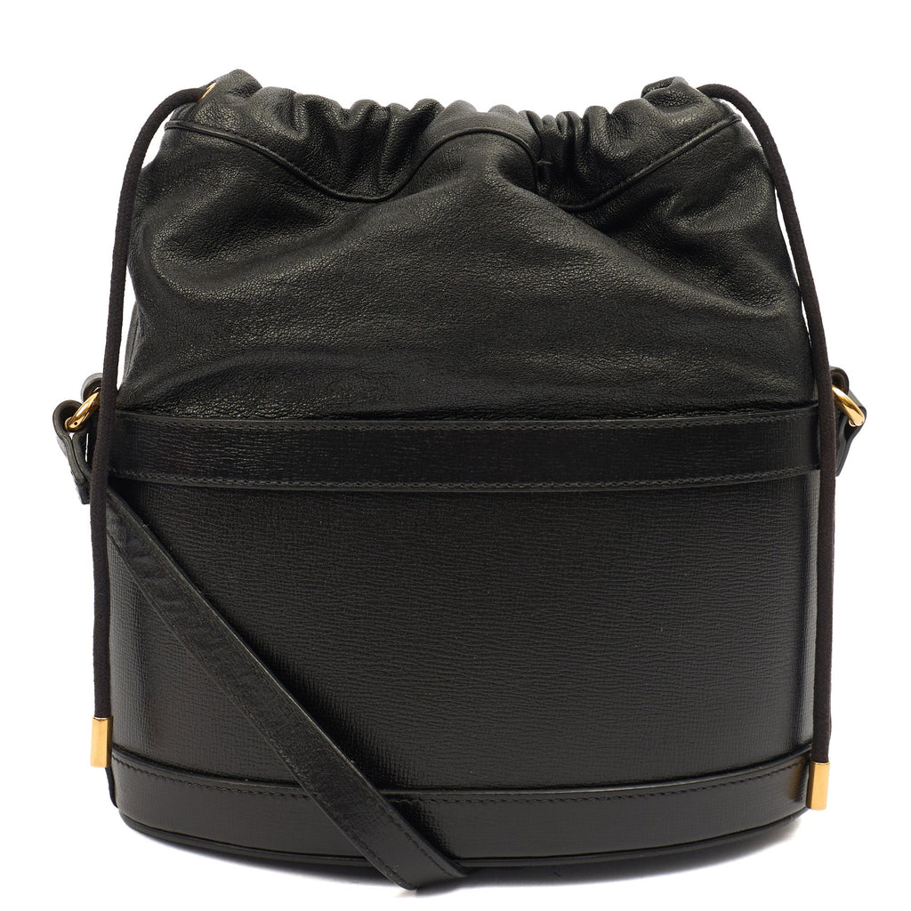 Gucci Bucket Bag Horsebit 1955 Shoulder Bag in Black, Leather