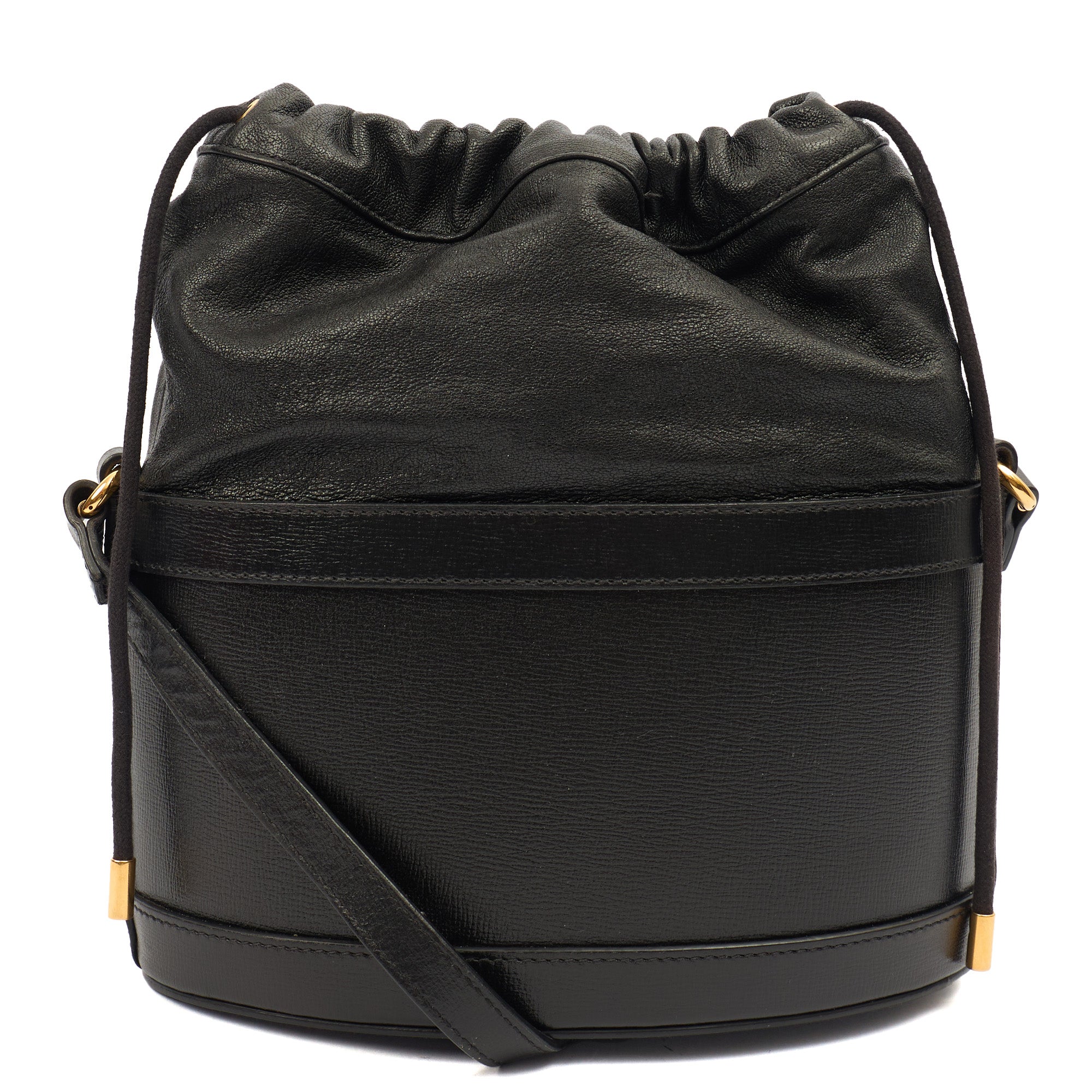 Gucci Bucket Bag Horsebit 1955 Shoulder Bag in Black, Leather