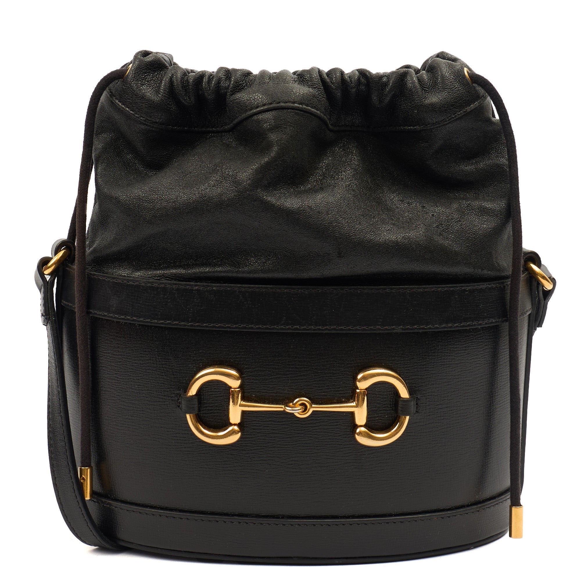 Gucci Bucket Bag Horsebit 1955 Shoulder Bag in Black, Leather
