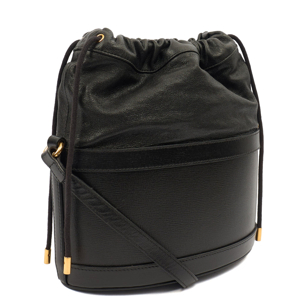 Gucci Bucket Bag Horsebit 1955 Shoulder Bag in Black, Leather