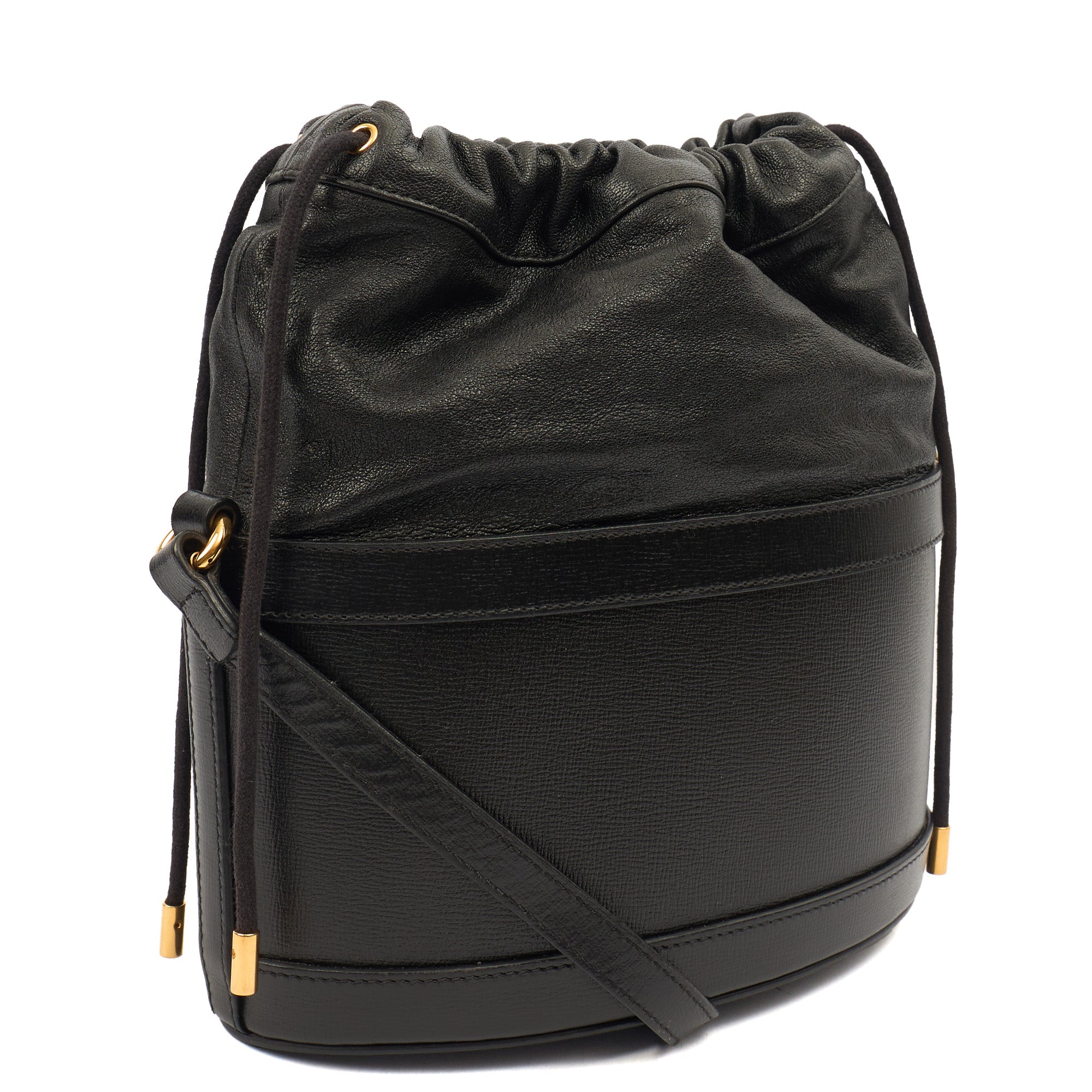 Gucci Bucket Bag Horsebit 1955 Shoulder Bag in Black, Leather