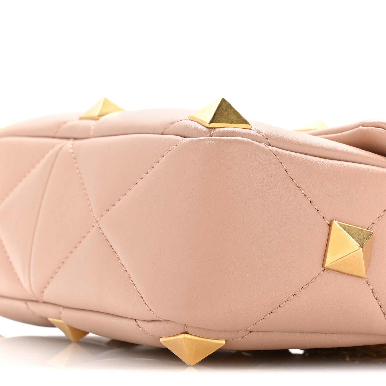 Nappa Medium Roman Stud Shoulder Bag Rose Cannelle