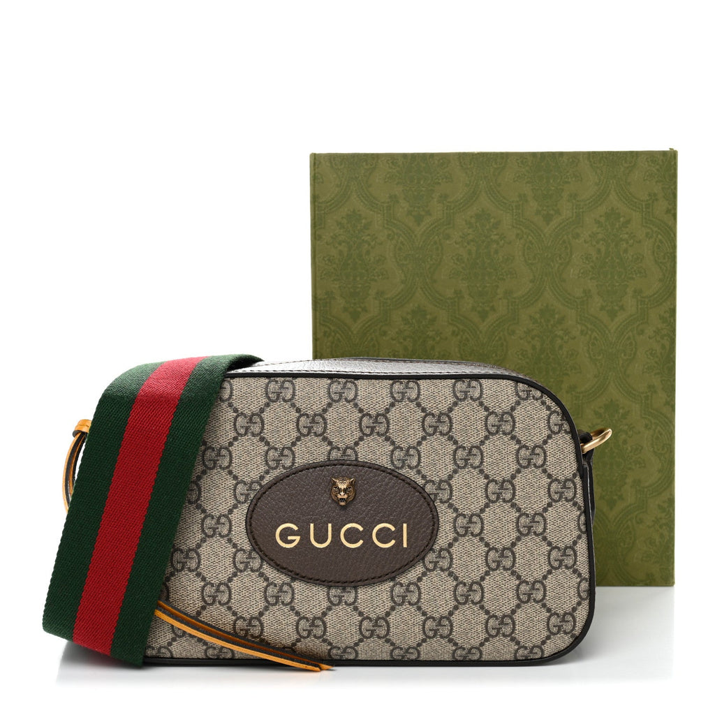 GG Supreme Monogram Web Neo Vintage Shoulder Bag Beige New Acero Crop