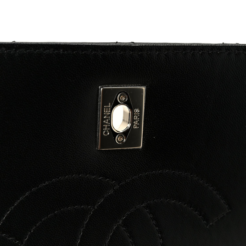 Lambskin Quilted Small Trendy CC Dual Handle Flap Bag Black