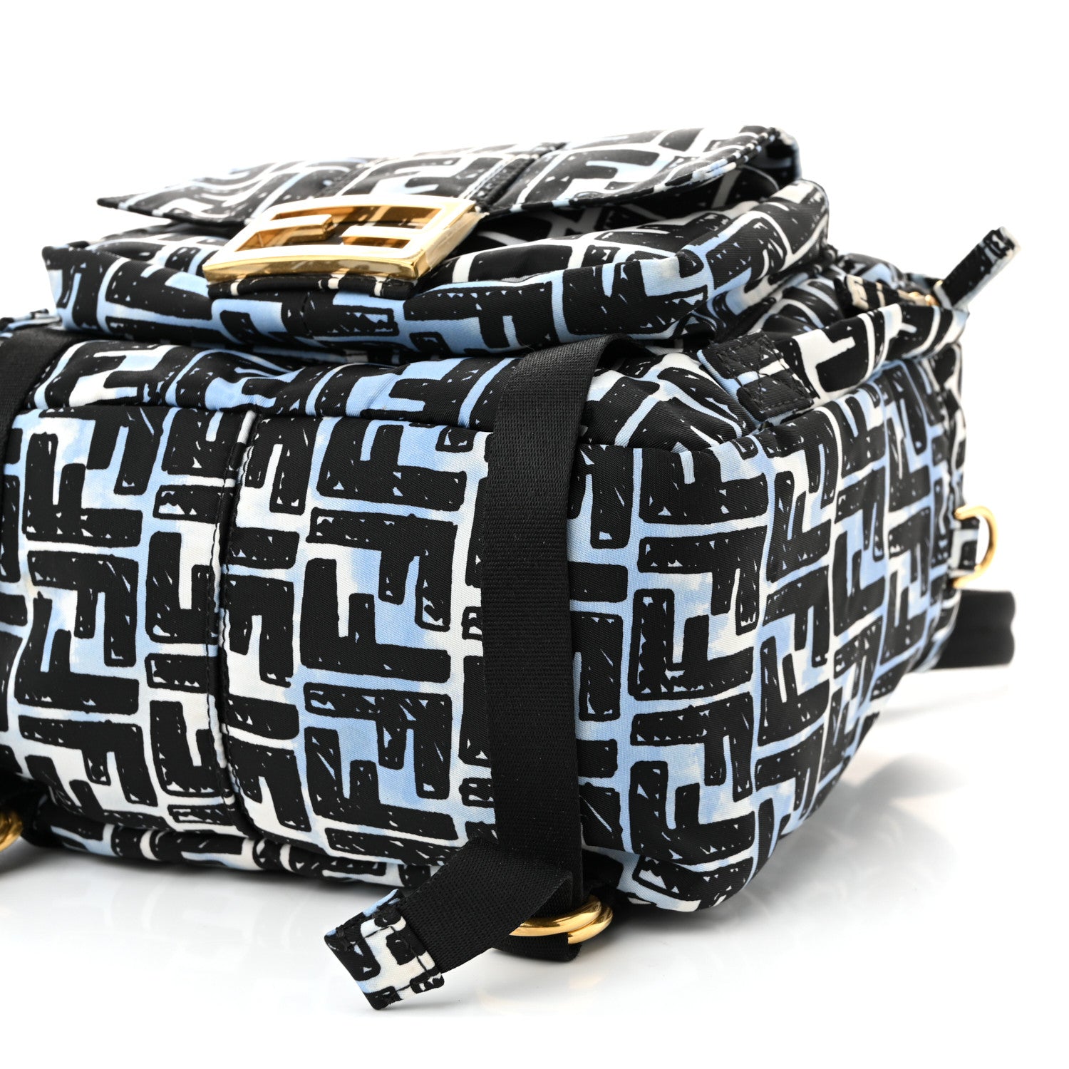 X JOSHUA VIDES Nylon FF Cloudy Pocket Backpack White Celeste Black