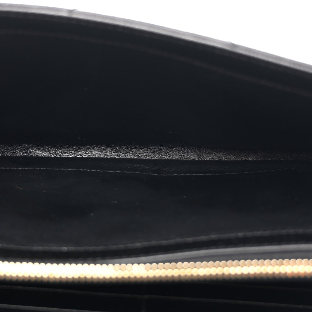 Grain De Poudre Matelasse Chevron Monogram Chain Wallet Black