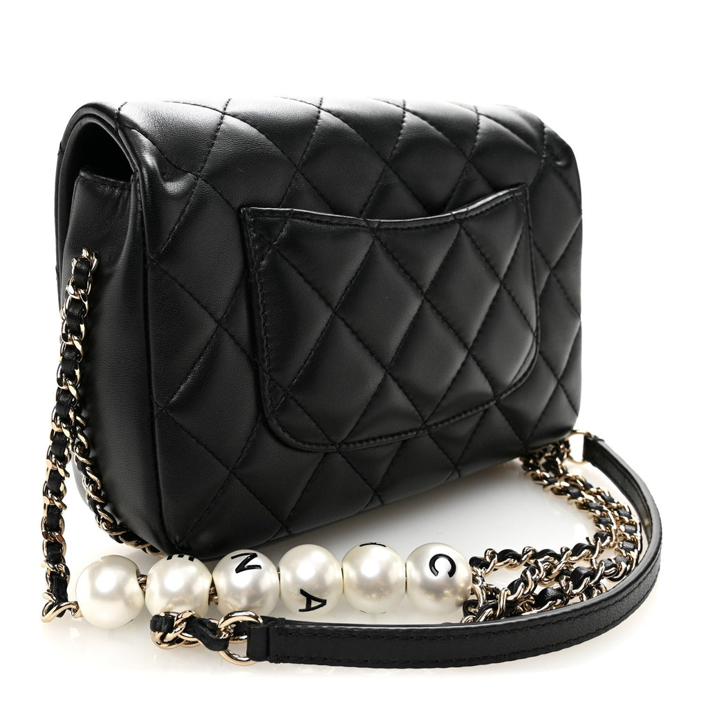 Lambskin Quilted Small My Precious Flap Black