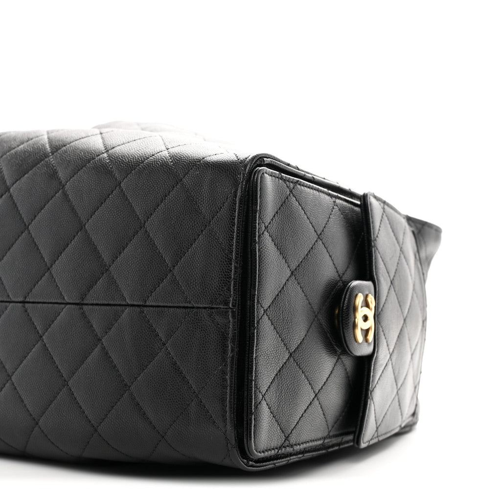 Caviar Quilted Large Chanel 25 Handbag Black