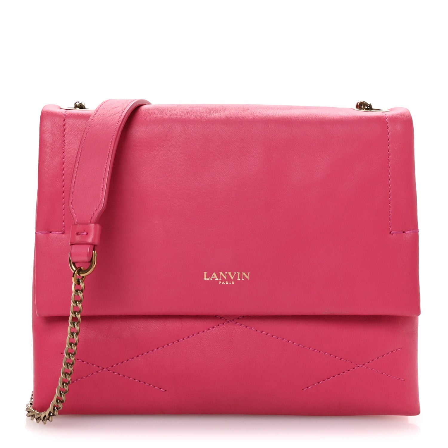 Lambskin Quilted Mini Sugar Flap Shoulder Bag Fuchsia