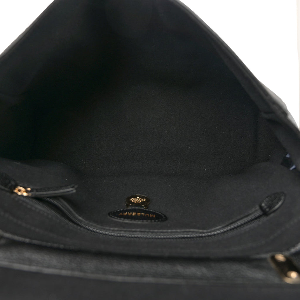 Glossy Goatskin Medium Lily Black