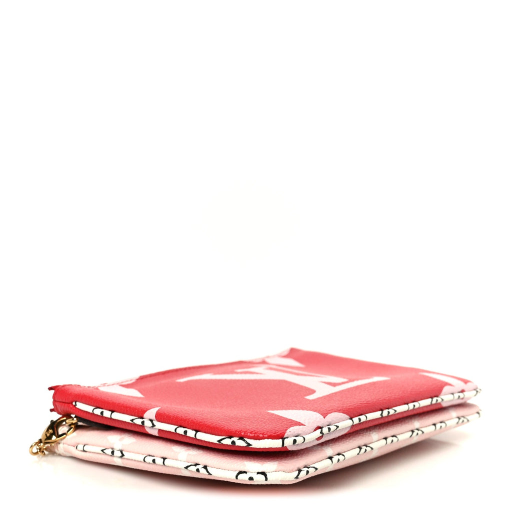 Monogram Giant Double Zip Pochette Rouge