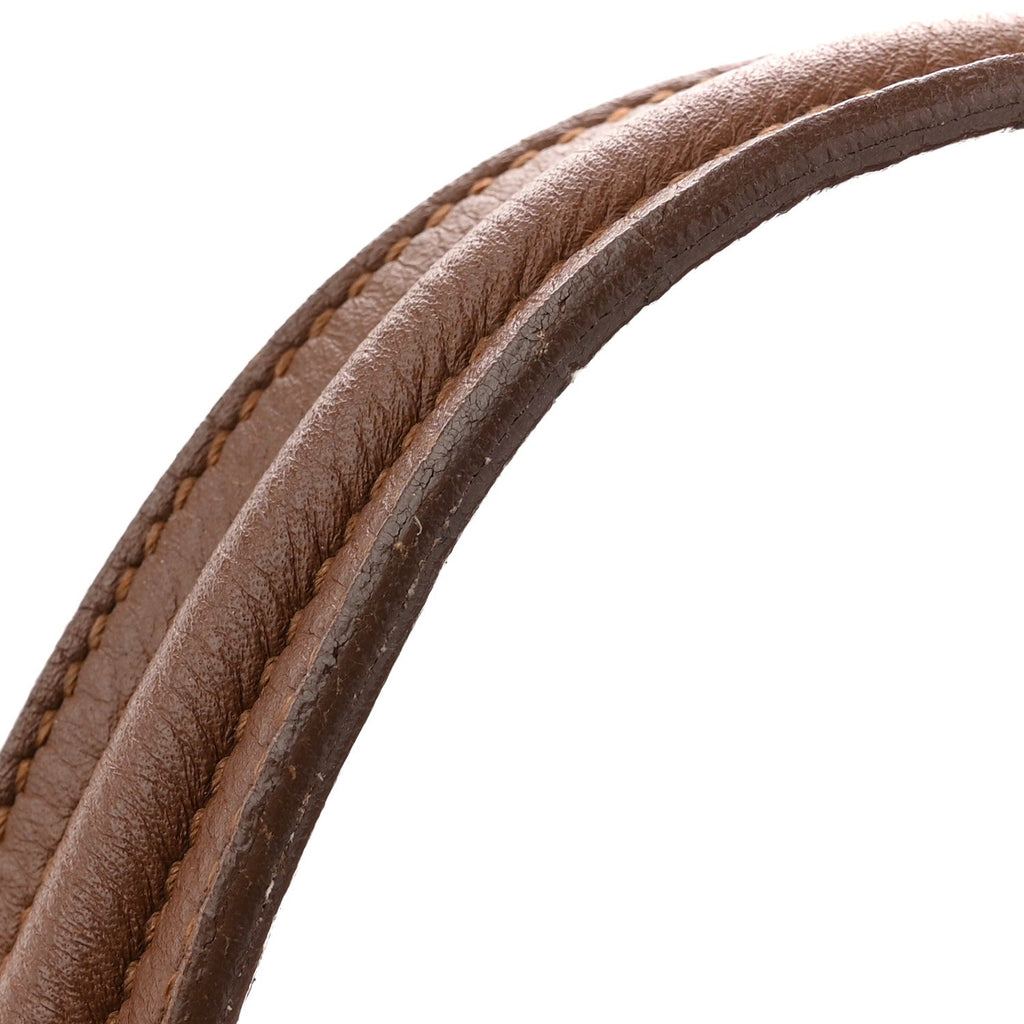 Calfskin Canvas Medium Muse Two Brown