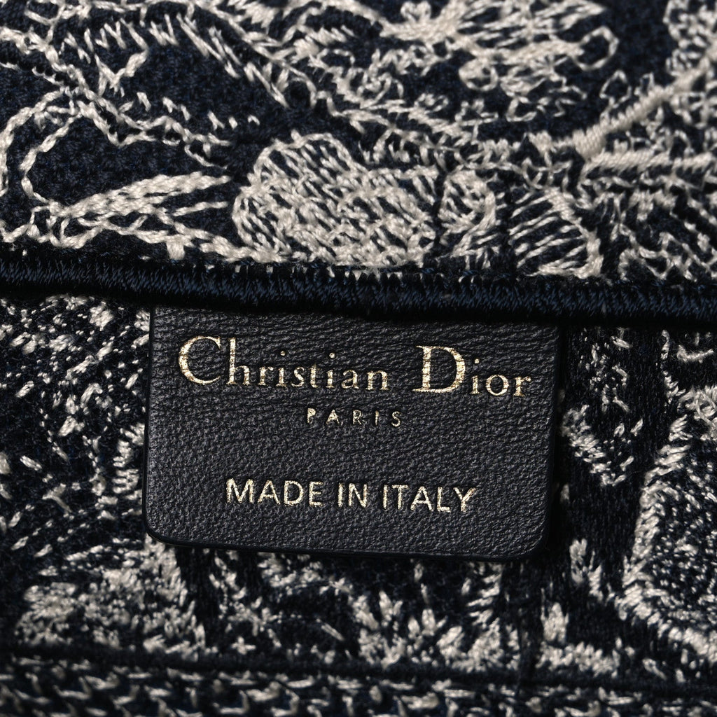 Canvas Embroidered Small Dioriviera Toile De Jouy Book Tote Blue