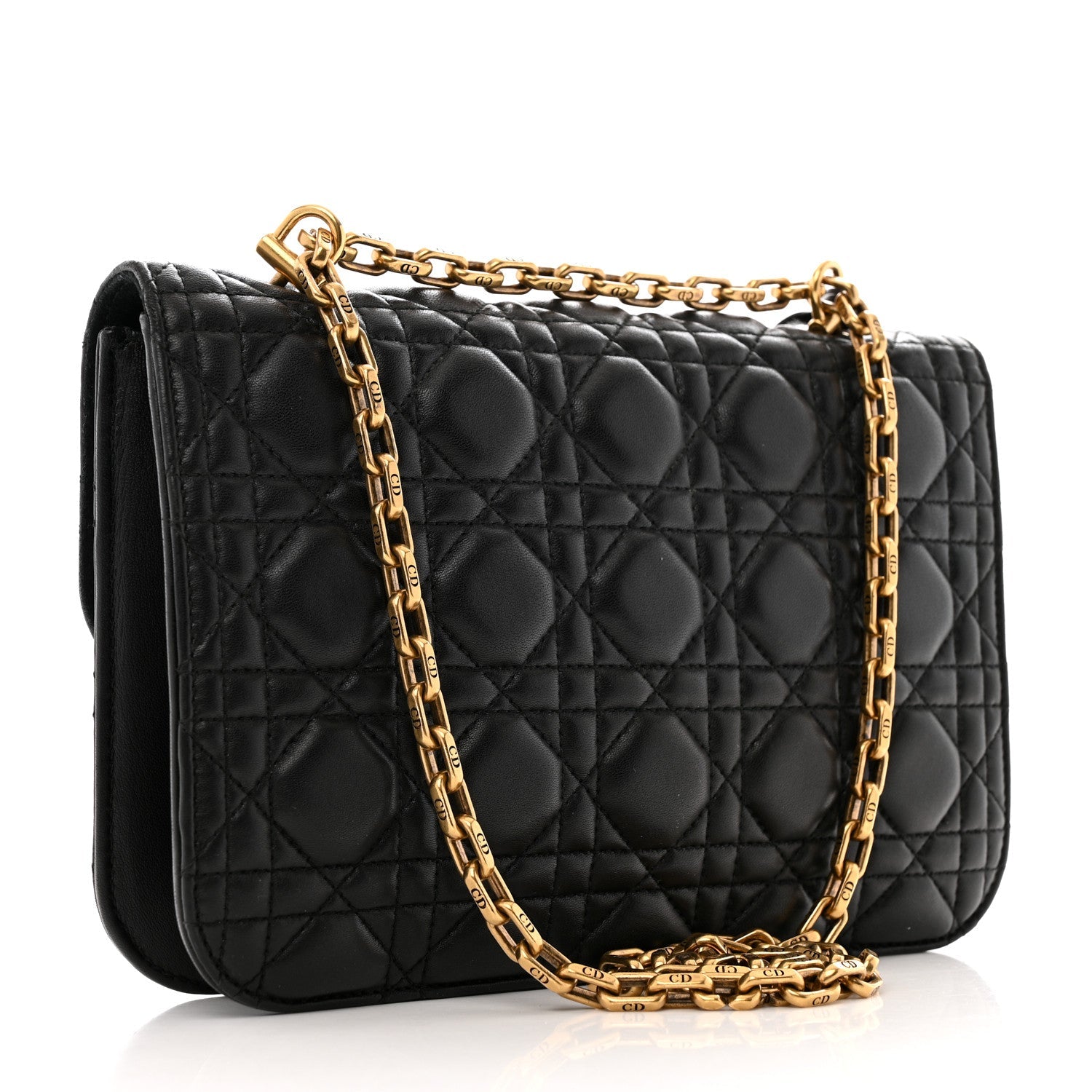Lambskin Cannage Large Dioraddict Flap Bag Black