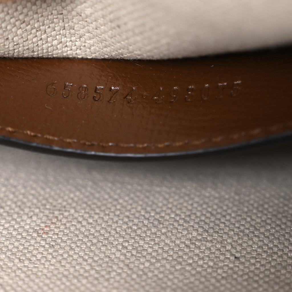 GG Supreme Monogram Web Mini Horsebit 1955 Shoulder Bag Beige Brown Sugar