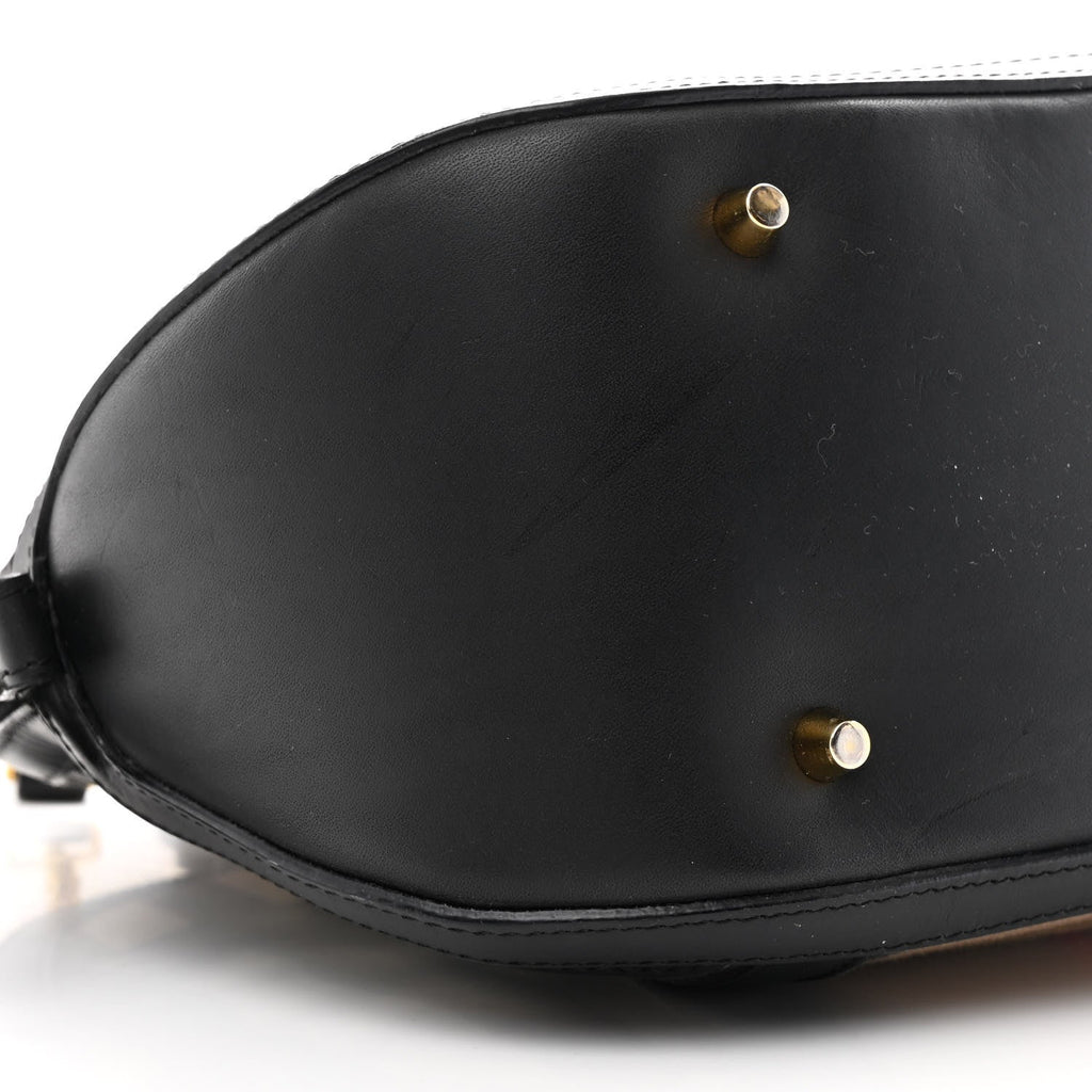 Bridle Calfskin House Check Small Orchard Bowling Bag Black