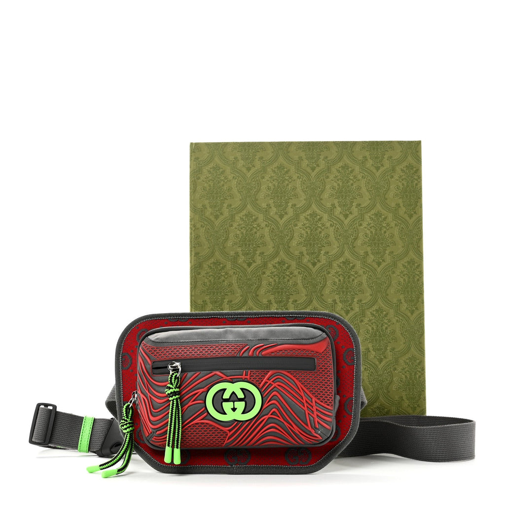 Jersey GG Monogram All Over Sporty Belt Bag Green Grey Multicolor