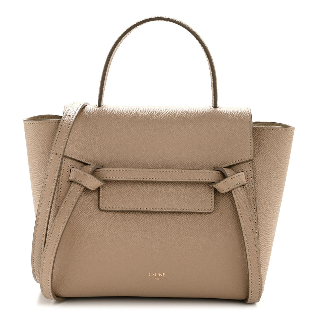 Grained Calfskin Nano Belt Bag Light Taupe