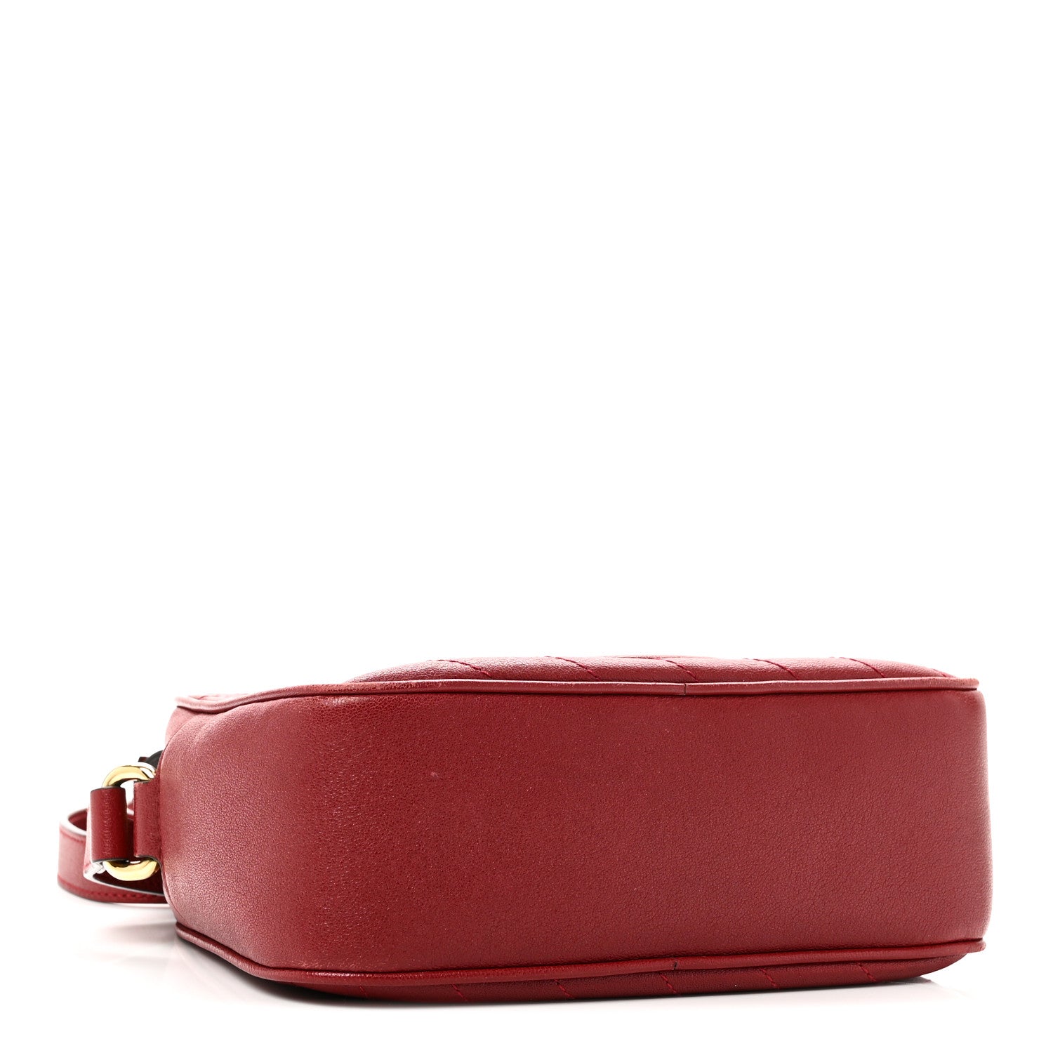 Sakai Be Green Calfskin Diagonal Stitched Small Blondie Shoulder Bag Rosso