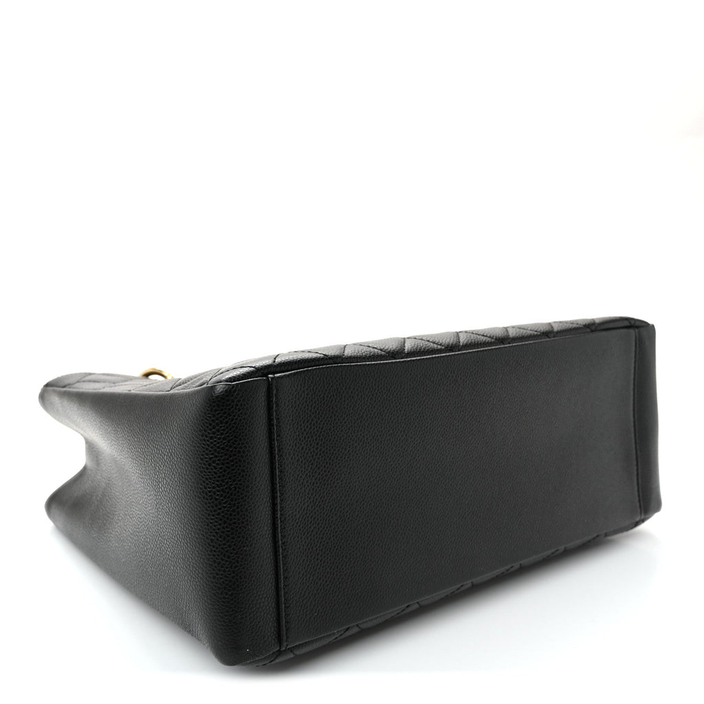 Caviar Quilted Grand Shopping Tote GST Black
