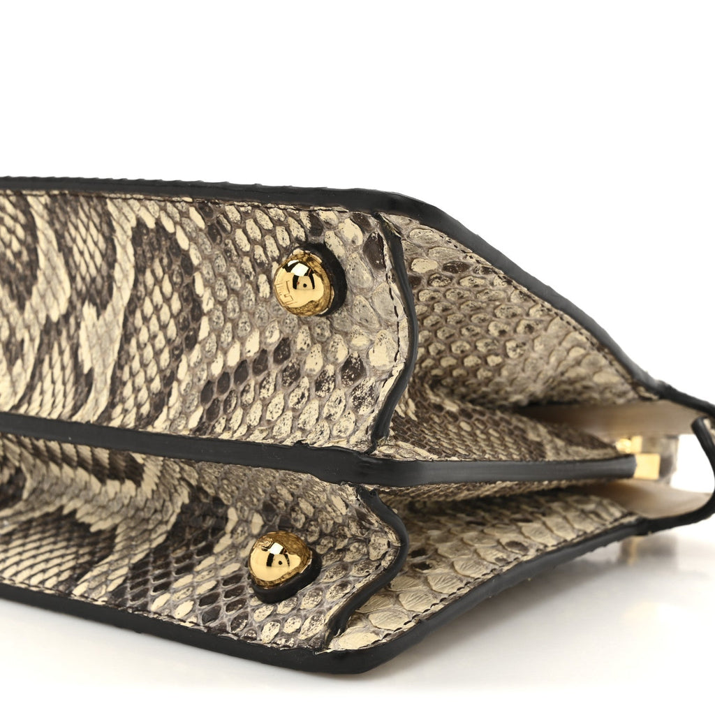 Snakeskin Shiny Nappa Petite Peekaboo I SEE U Satchel Daisy Roccia Camelia