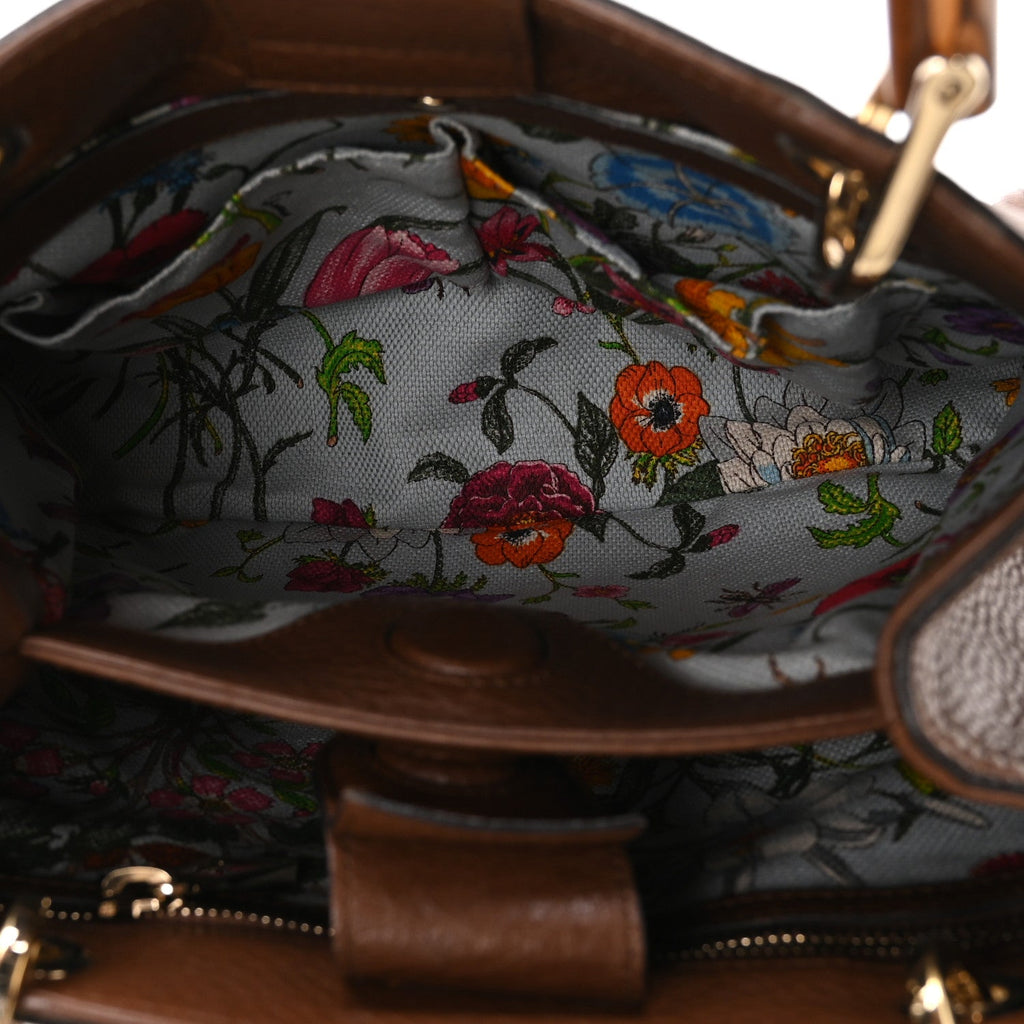 Calfskin Small Bamboo Shopper Tote Acero