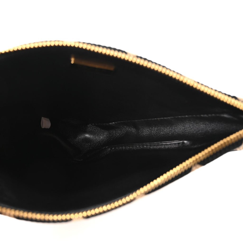 Jacquard Calfskin Triangolo Symbole Embroidered Mini Triangle Double Bag Black Corda