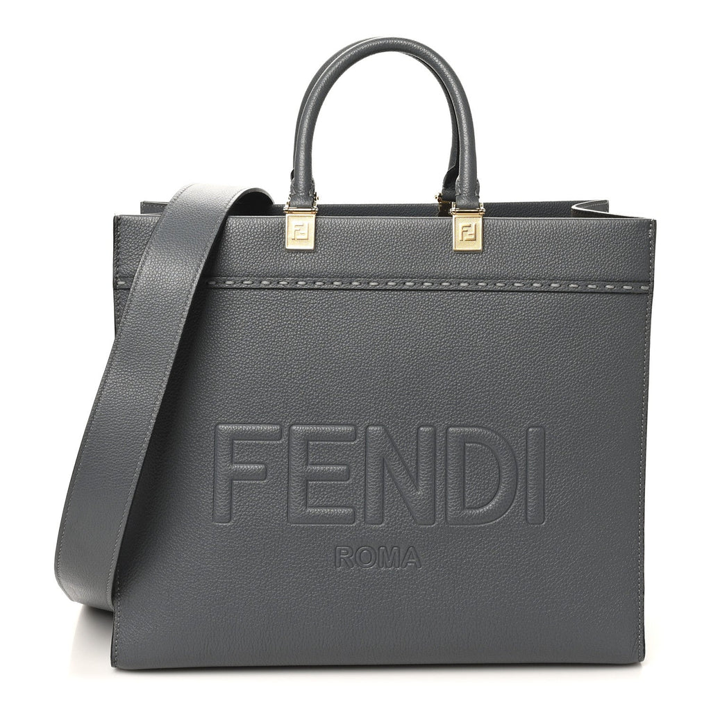 Vitello Cher Logo Debossed Medium Fendi Sunshine Shopper Tote Real Tempesta