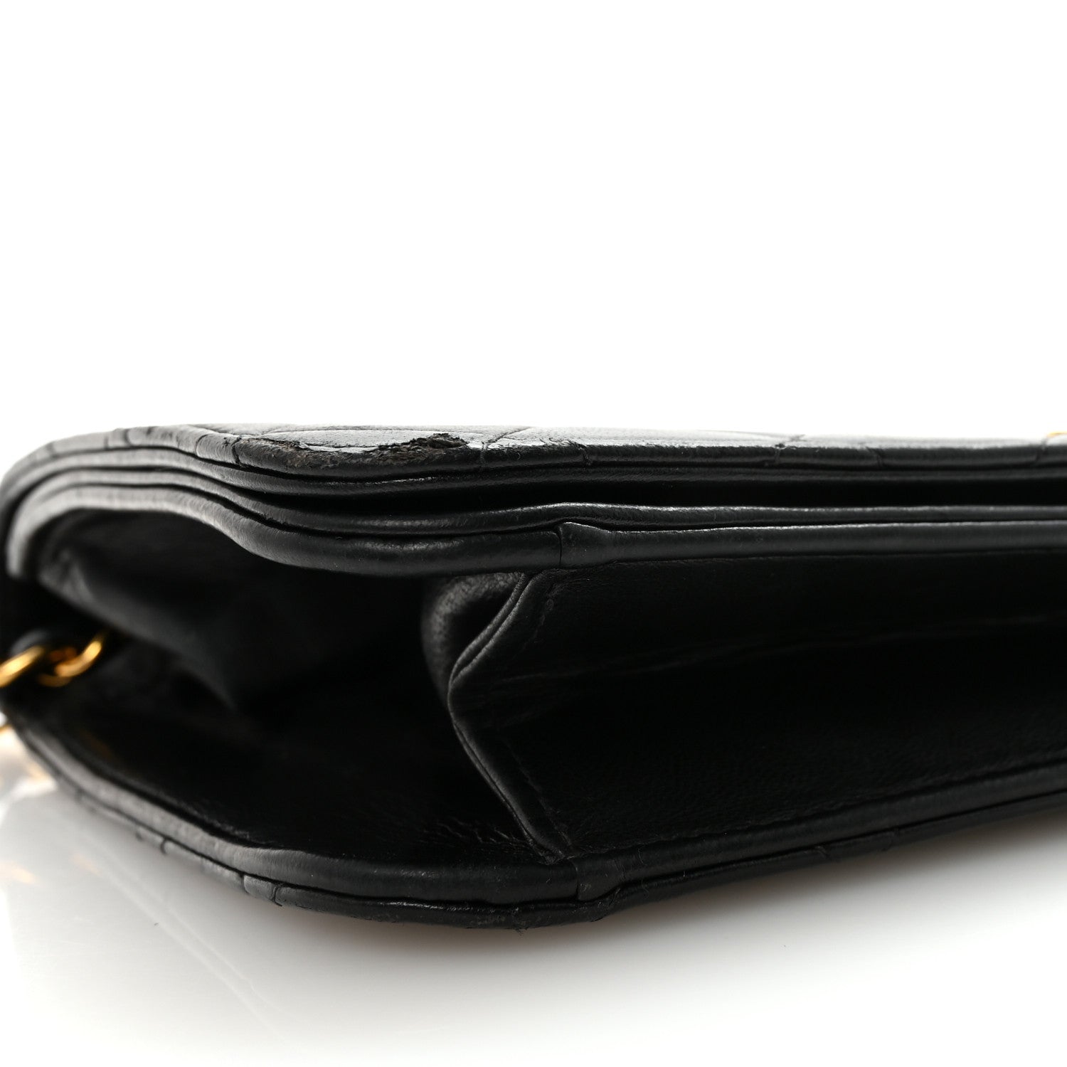 Lambskin Quilted Small Single Flap Bag Black
