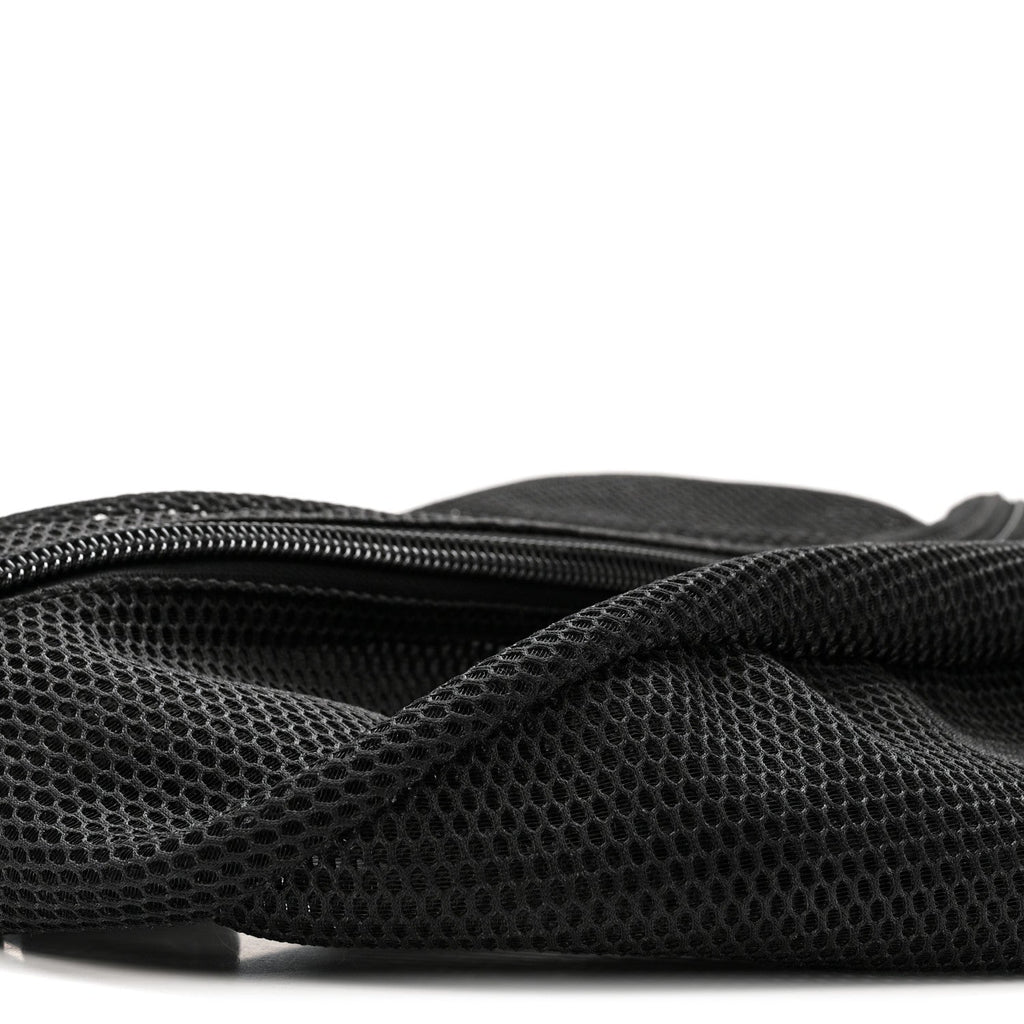 Nylon Mesh Logo Printed Attica Gym Shoulder Bag Black
