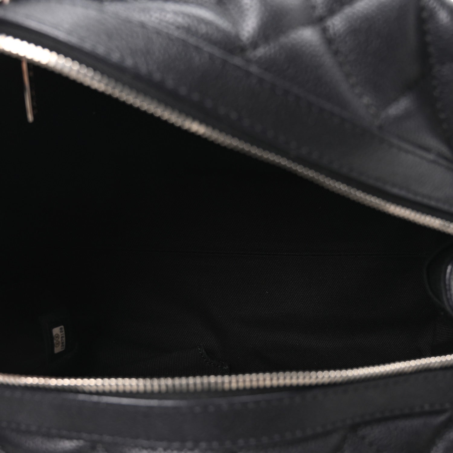 Caviar Quilted Timeless Bowler Black