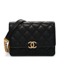 Caviar Quilted Mini Bracelet On Chain Wallet On Chain WOC Black