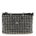 Mesh Crystal Rhinestone Nano Heiress Shoulder Bag Black Silver