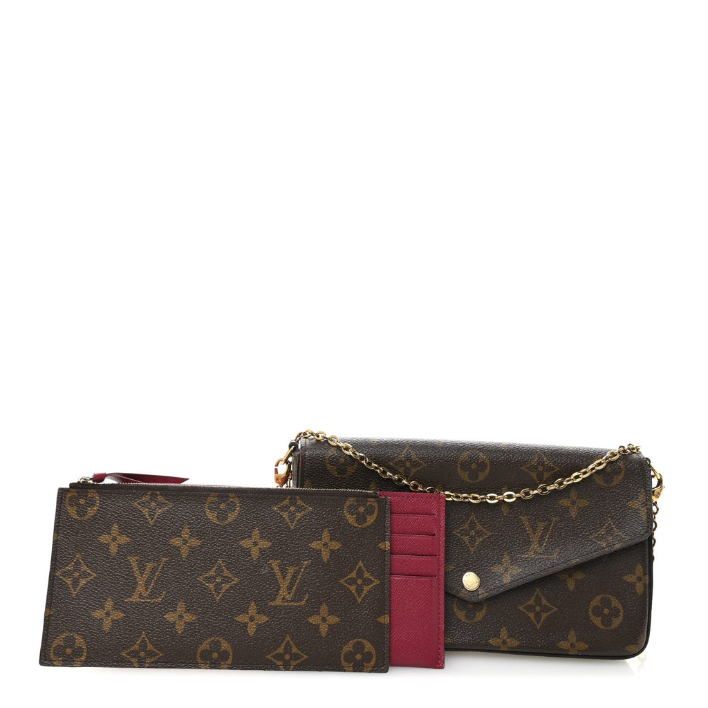 Monogram Pochette Felicie Chain Wallet Fuchsia