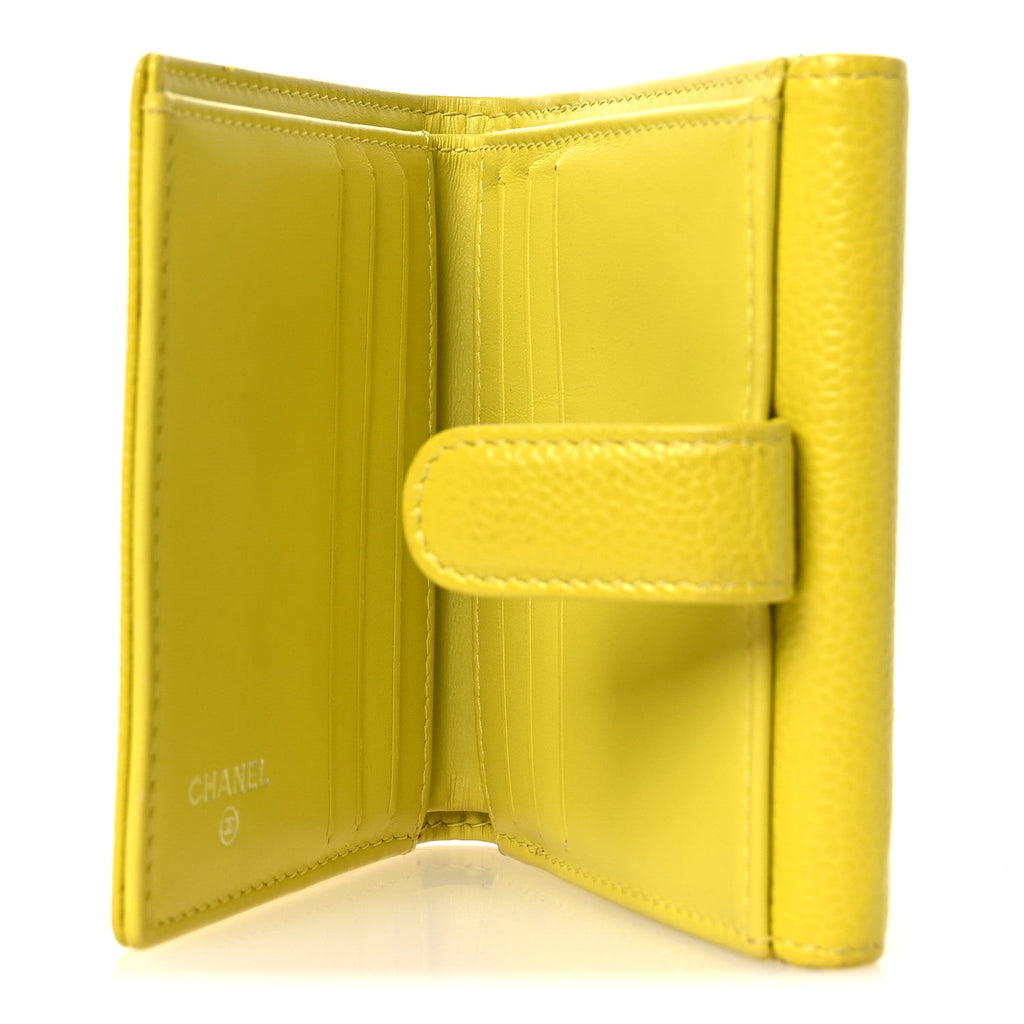 Caviar Timeless CC Compact French Wallet Yellow