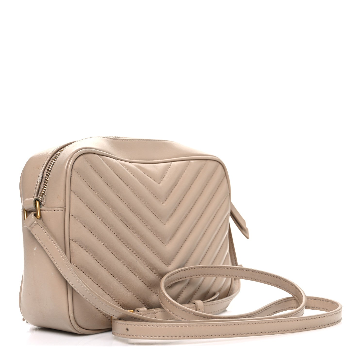 Calfskin Matelasse Monogram Lou Camera Bag Dark Beige