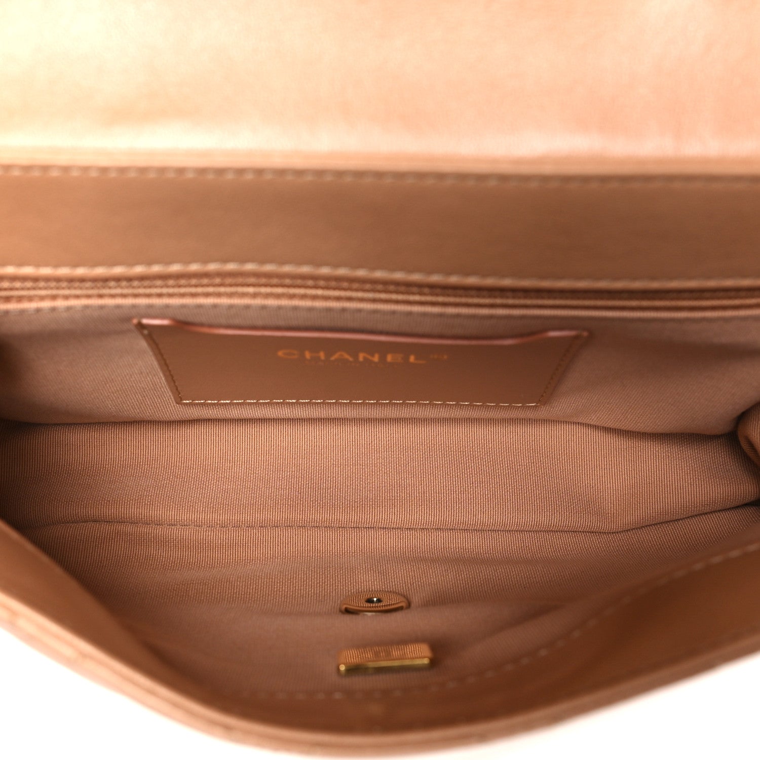 Lambskin Quilted Small Flap Bag Dark Beige