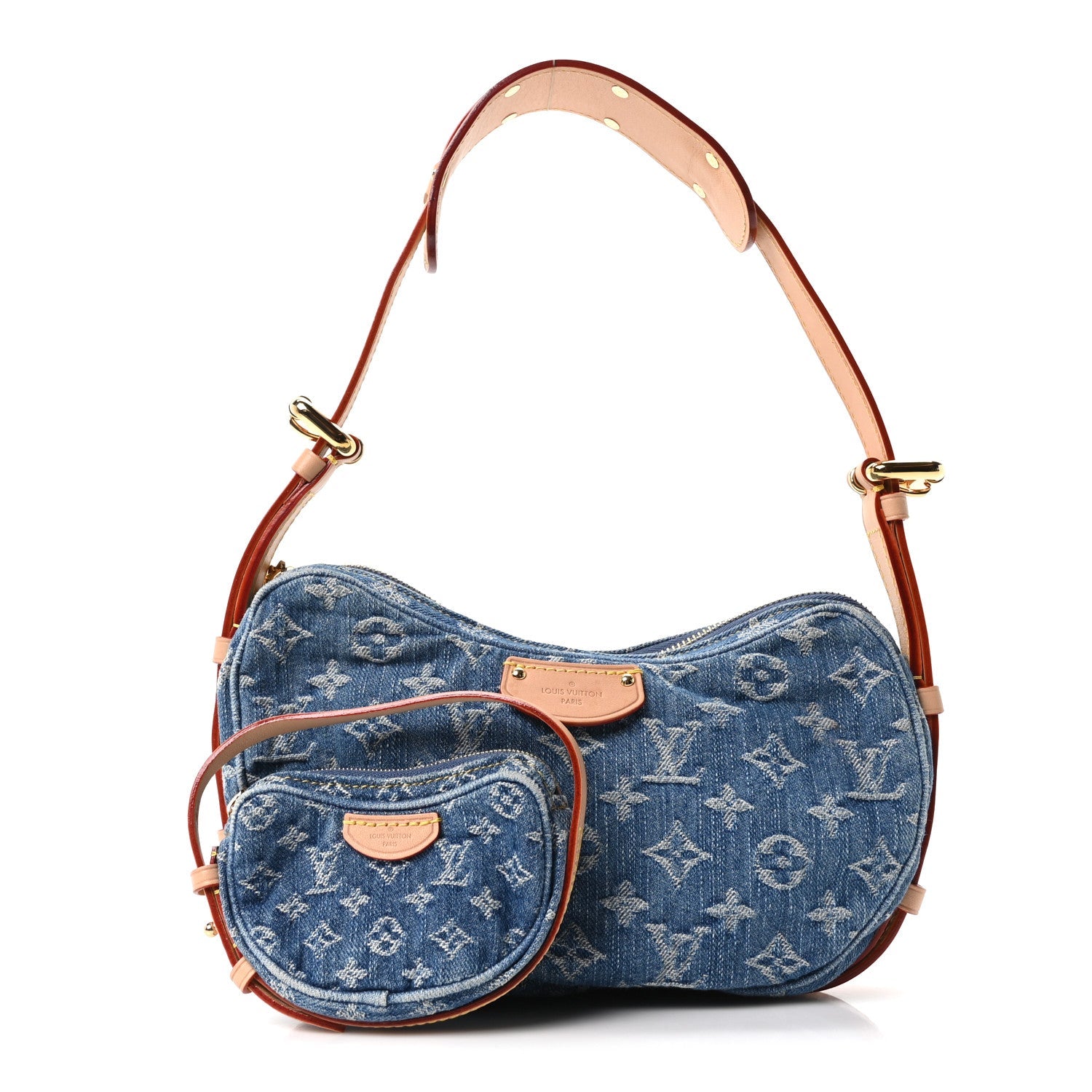 Monogram Denim Croissant MM Blue