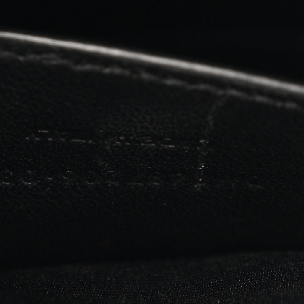 Grain De Poudre Textured Mixed Matelasse Triquilt Medium Monogram Monochrome Satchel Black