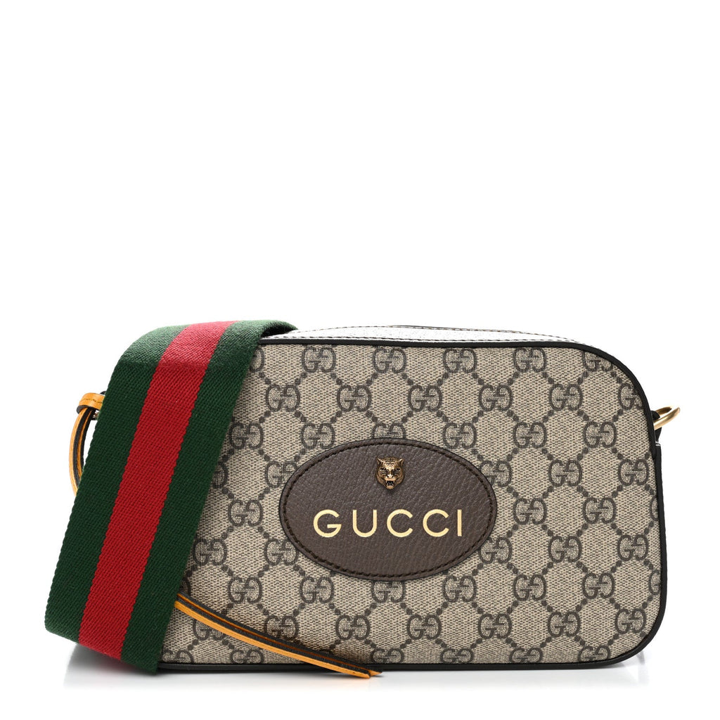 GG Supreme Monogram Web Neo Vintage Shoulder Bag Beige New Acero Crop