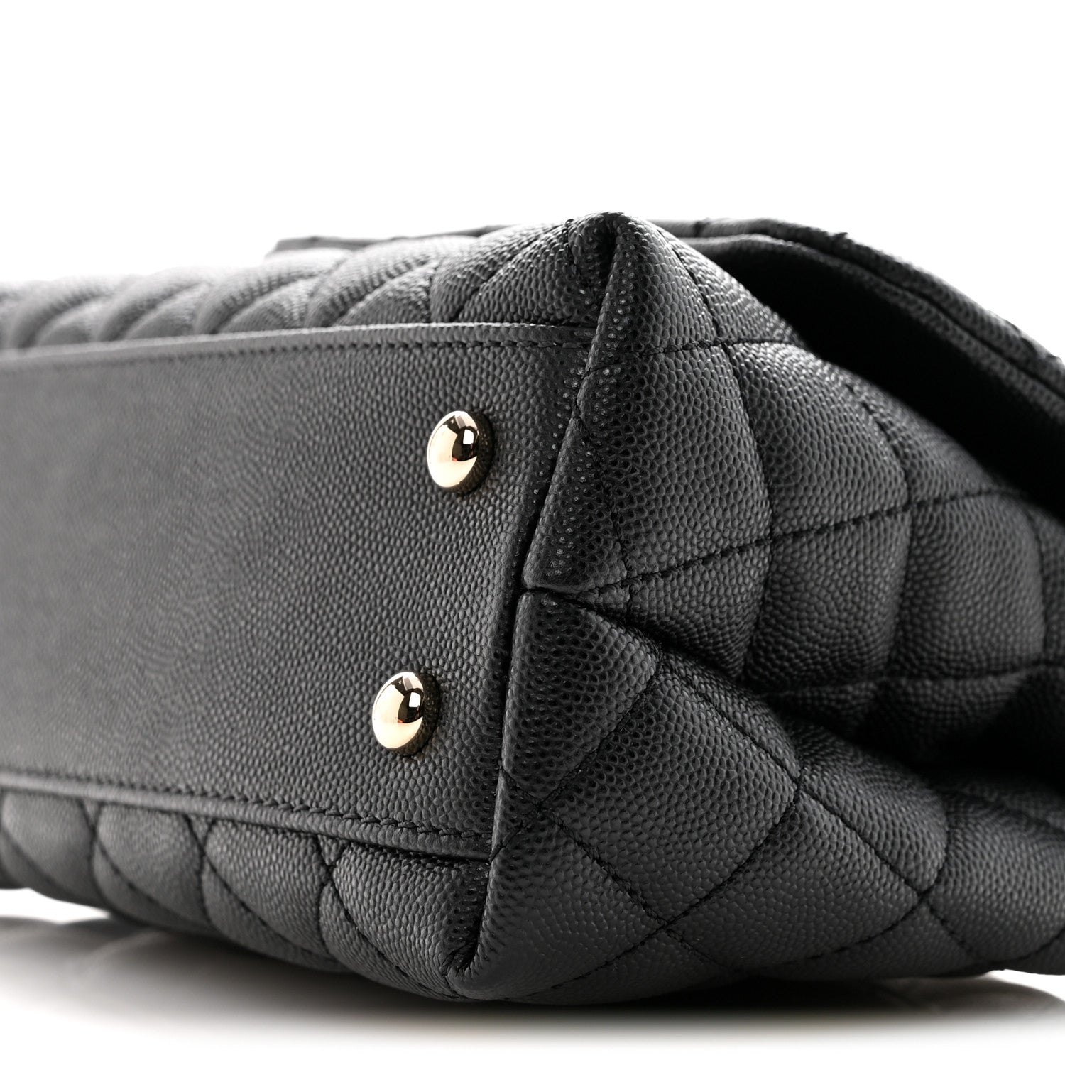 Caviar Quilted Mini Coco Handle Flap Black