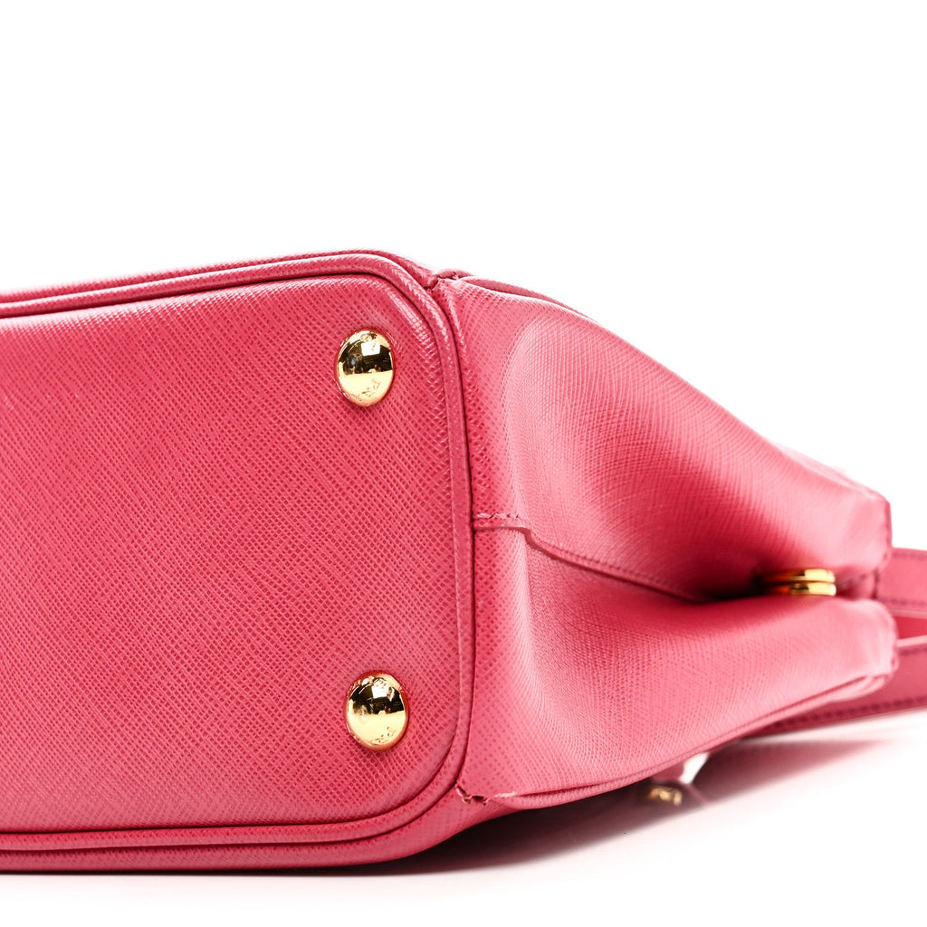 Saffiano Mini Galleria Double Zip Tote Peonia