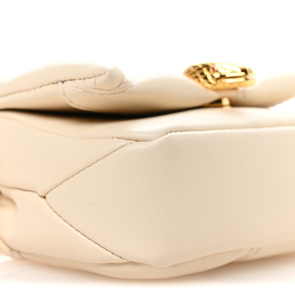 Calfskin Serpenti Cabochon Micro Bag Ivory Opal