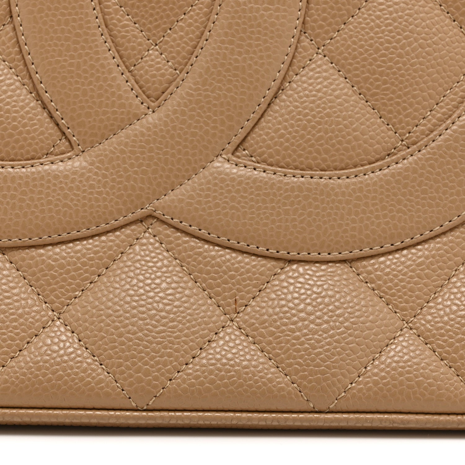 Caviar Quilted Medallion Tote Beige