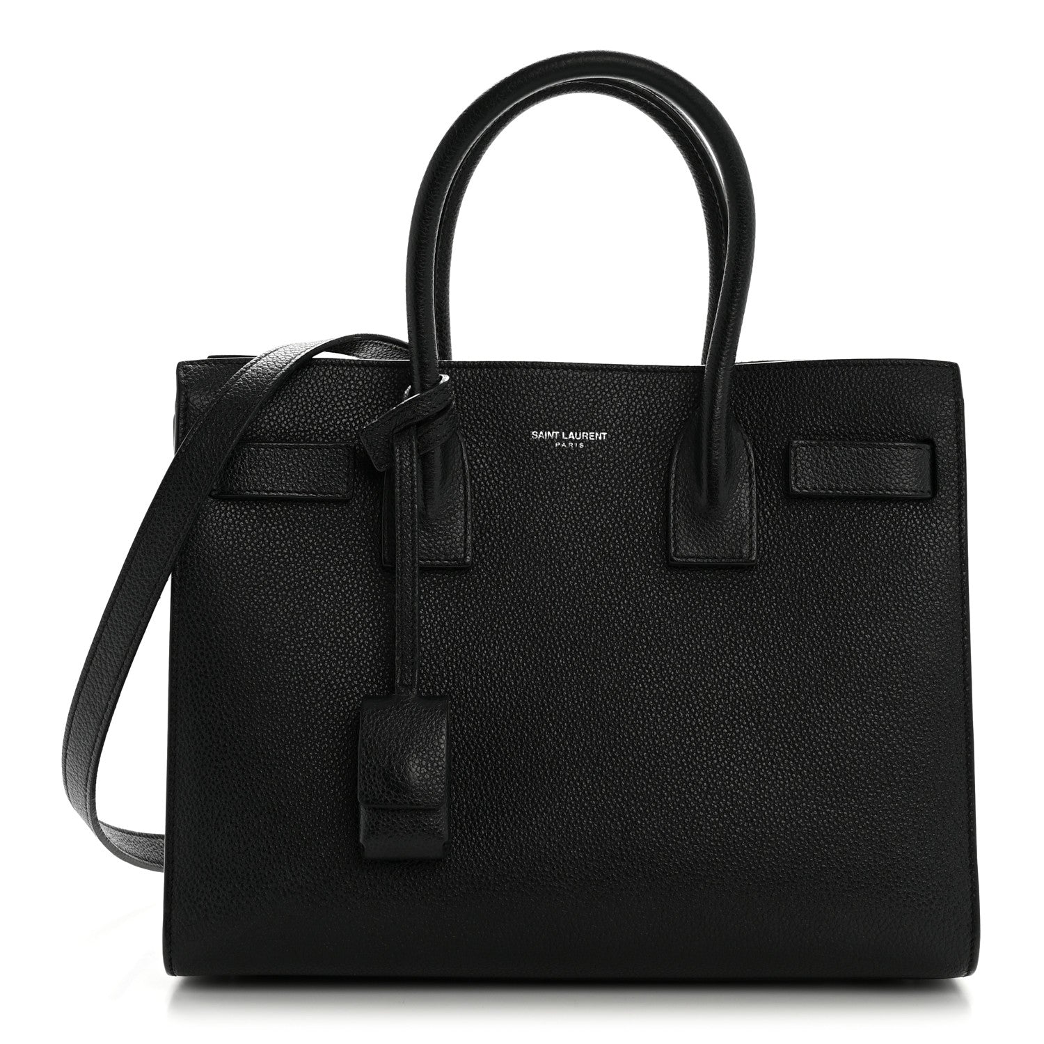 Grained Calfskin Baby Sac De Jour Black