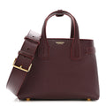 Grainy Calfskin House Check Small Banner Tote Mahogany Red