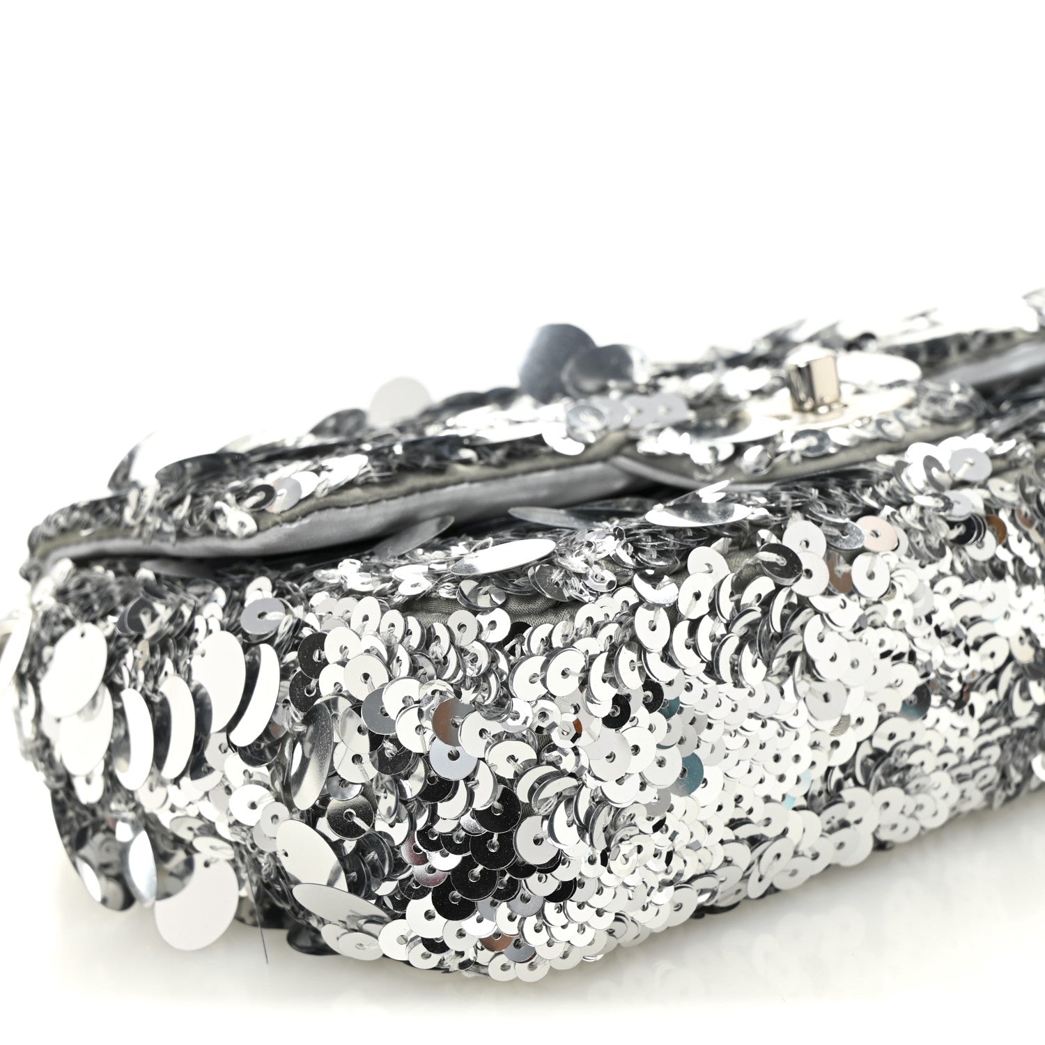 Sequin Mini Rectangular Flap Silver