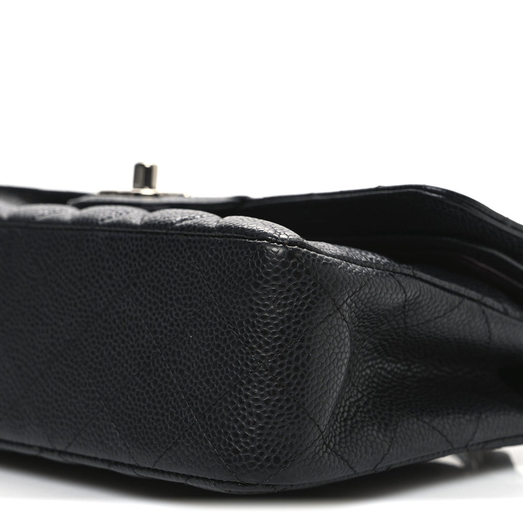 Caviar Quilted Small Double Flap Black
