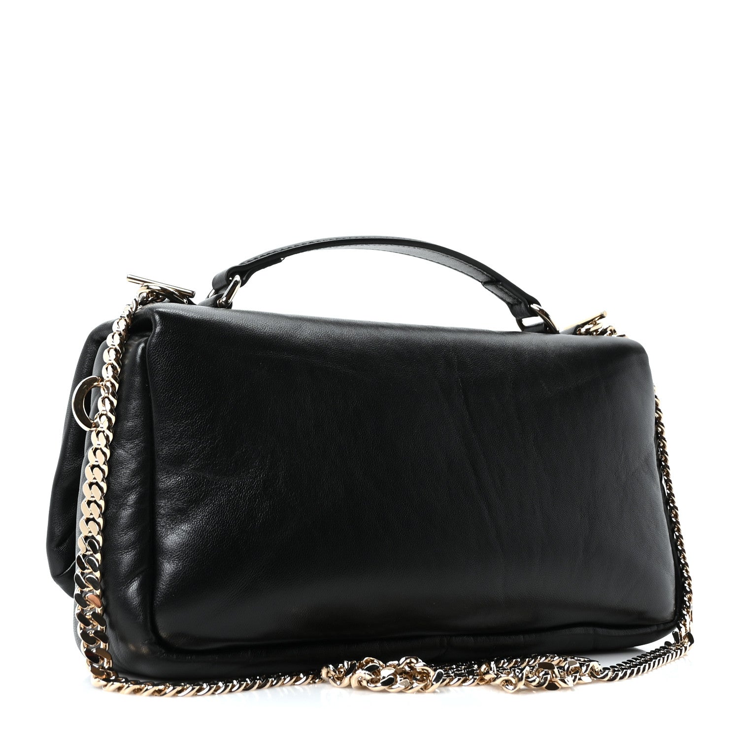 Lambskin Mini GG Milano Top Handle Shoulder Bag Black