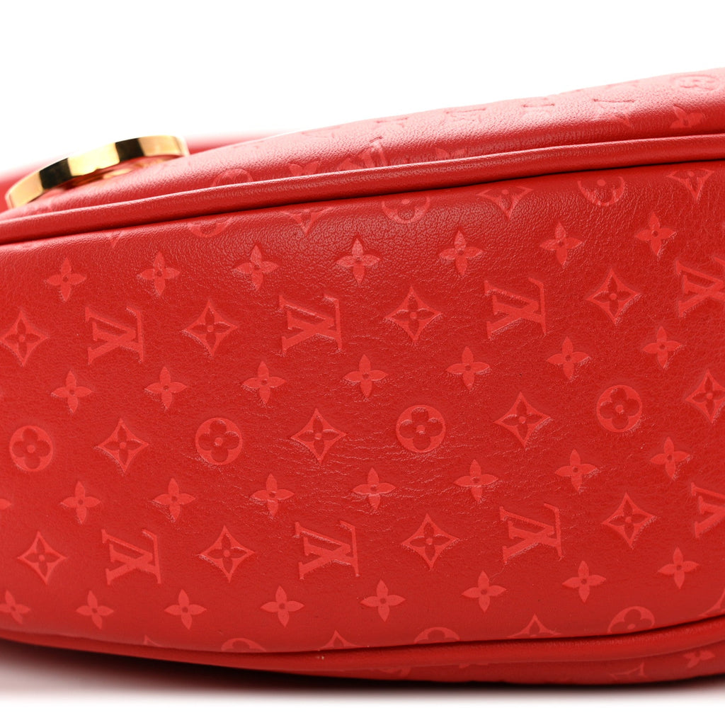 Calfskin Nanogram Embossed Loop PM Rouge